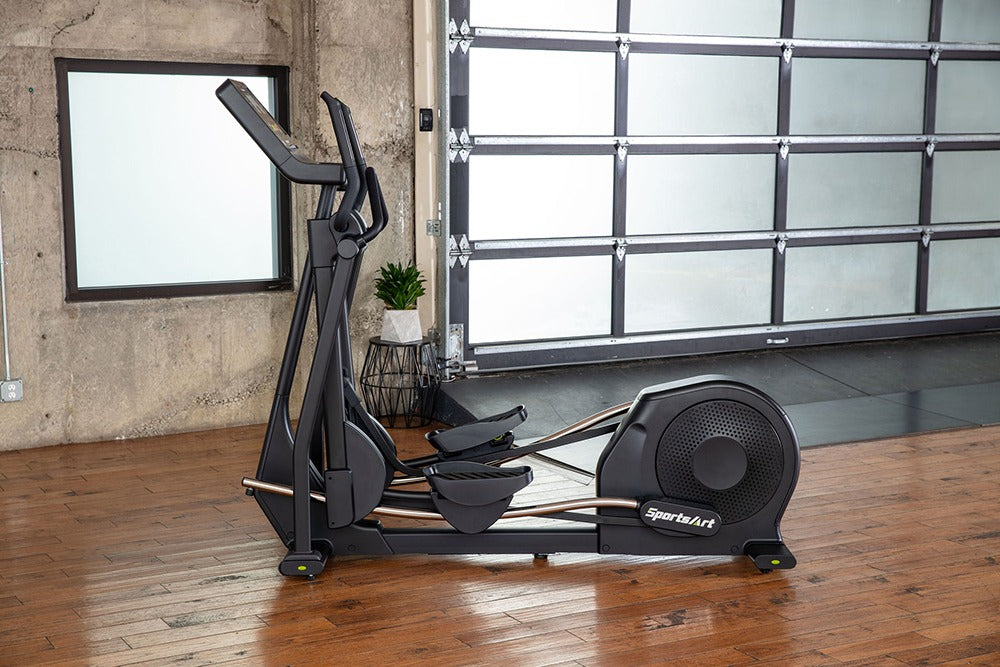 SportsArt – E874 Elite ECO-NATURAL Elliptical with Adjustable Stride, Self-Powered Technology, and Full-Body Low-Impact Workout