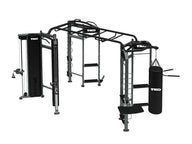 TKO Stretching + Combat + Functional Trainer – Multi-Station Group Functional Rig with Dual Pull-Up & High/Low Monkey Bars