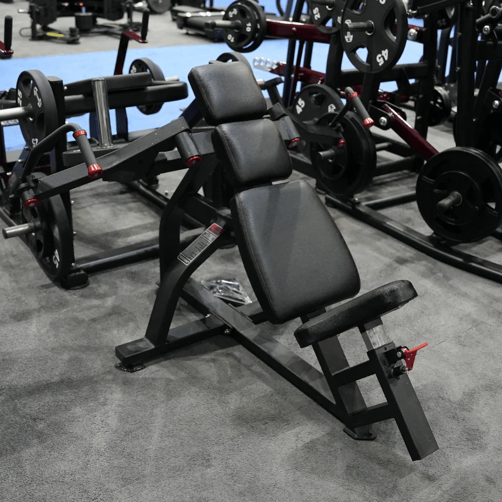 Excel Leverage Incline Pec Fly - Muscle D Fitness - Plate Loaded Chest - Piston Assisted Seat Adjustment