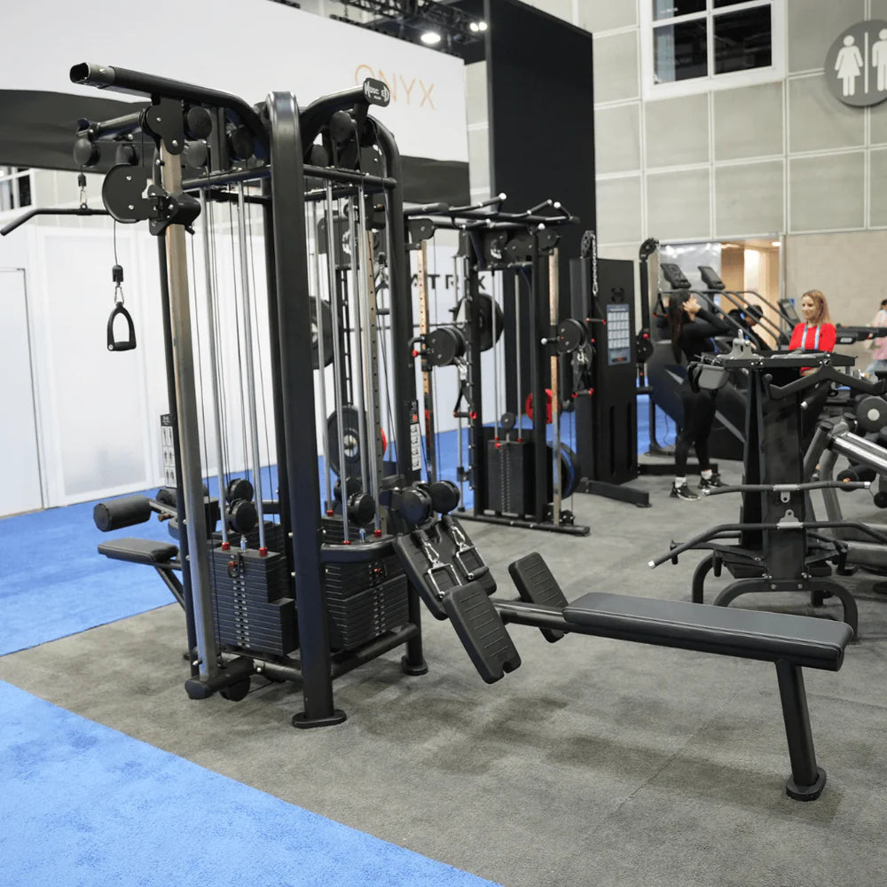 4 Stack Megatron Deluxe Jungle Gym - Muscle D Fitness - Commercial Lat Pull, Low Row, Adj. Hi/Low Pulleys