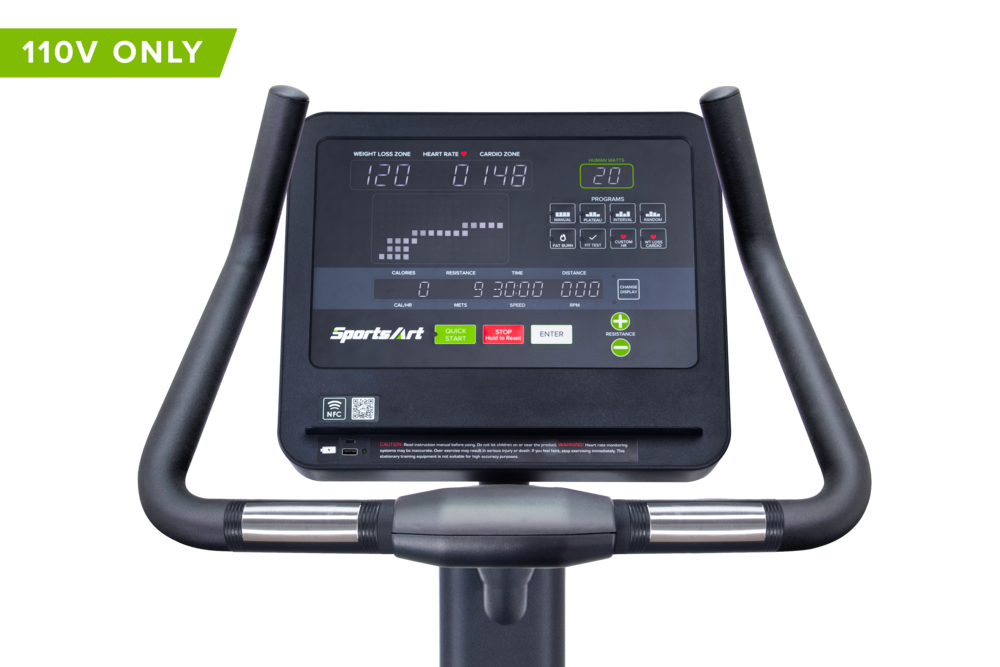 SportsArt C565U Upright Cycle – Light Commercial Upright Bike with Advanced Comfort and Self-Powered Design