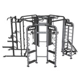 TKO Functional Trainer Rebounder Power Rack Station – Dual Stack Cable Trainer with Rebounder, Half Power Cage & Monkey Bars