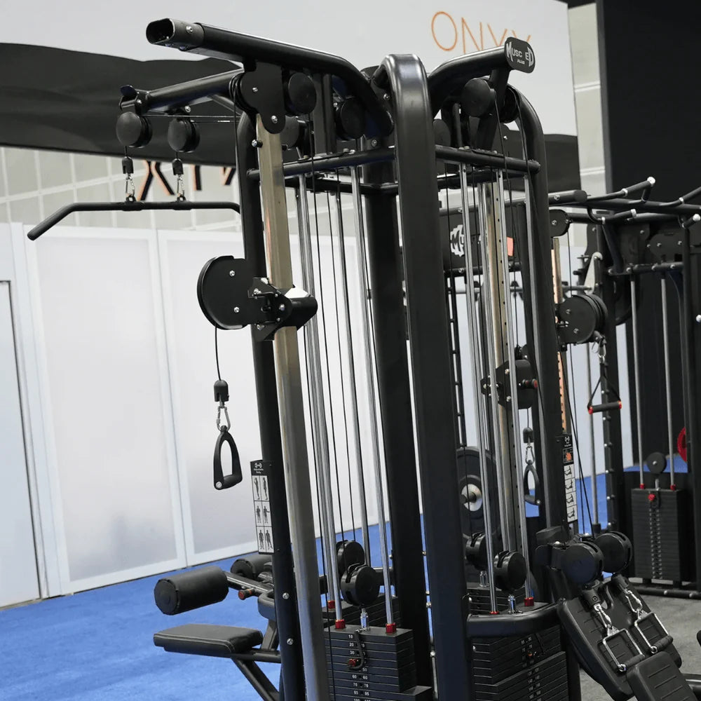 4 Stack Megatron Deluxe Jungle Gym - Muscle D Fitness - Commercial Lat Pull, Low Row, Adj. Hi/Low Pulleys