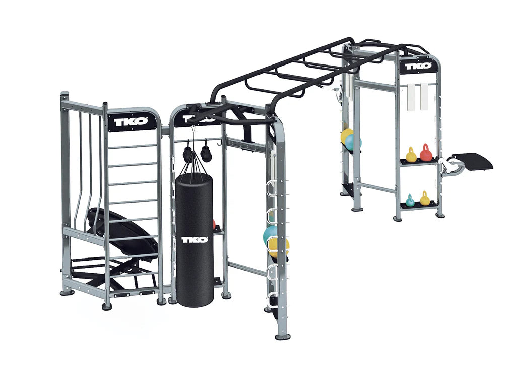 TKO Stretching + Boxing + Rebounder Station – Multi-Station Functional Trainer with Combat & Flex Zones