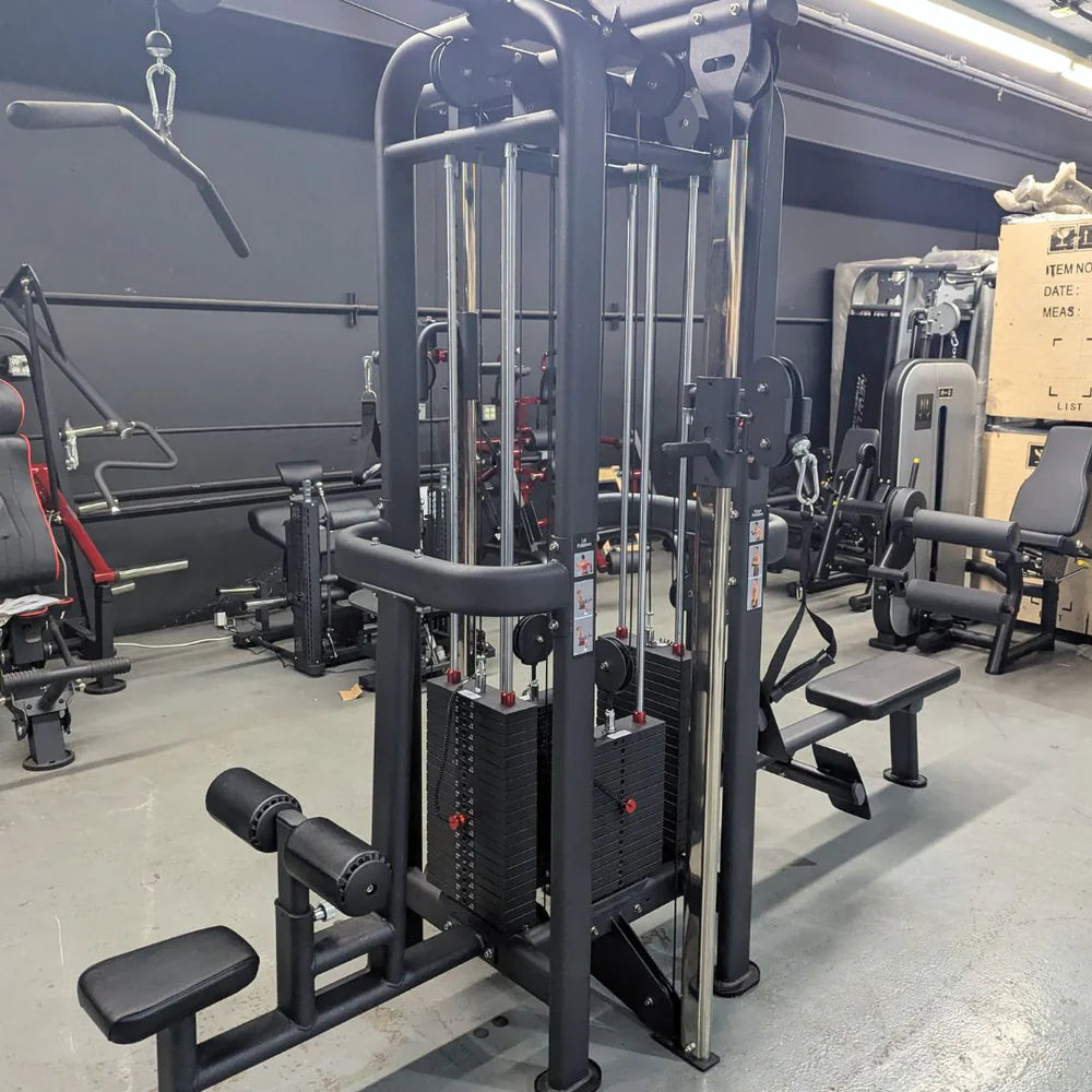4 Stack Megatron Standard Jungle Gym - 2 Colors - Muscle D Fitness - Low Row, Lat Pulldown, Single Handle Hi/low Pulley, Double Hi/Low Pulley