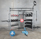 TKO Group Functional Corner Unit – Multi-Station Functional Trainer with Dip, Landmine & Plyo Step Attachments