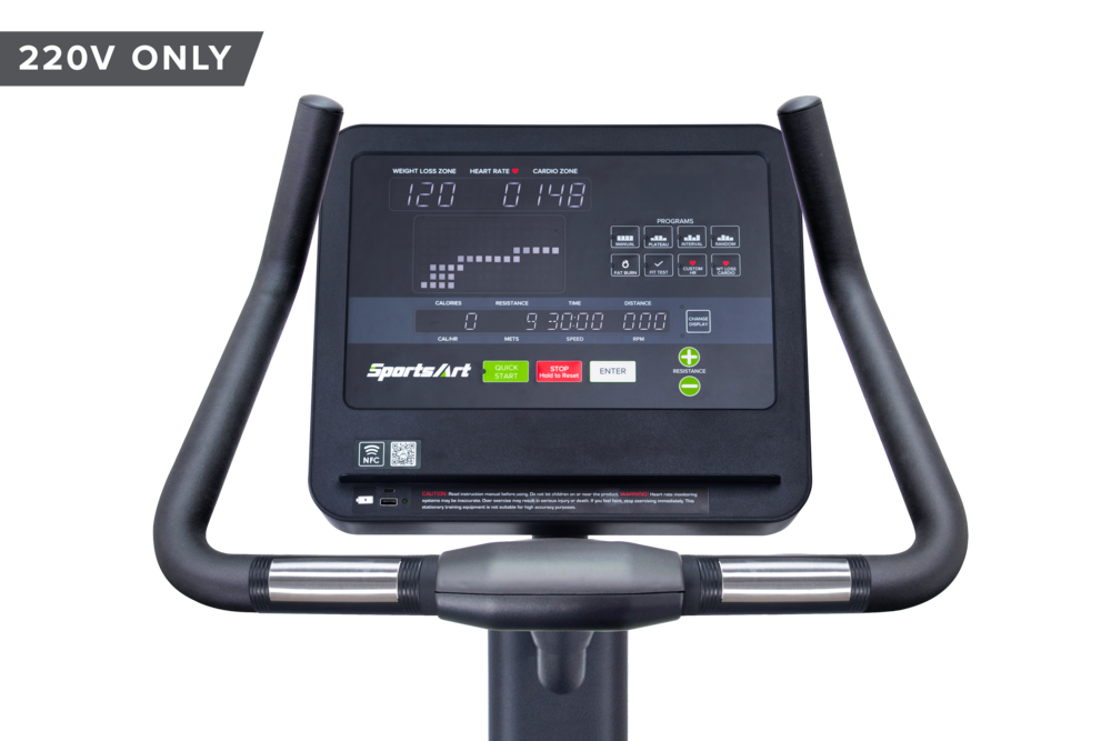 SportsArt C565U Upright Cycle – Light Commercial Upright Bike with Advanced Comfort and Self-Powered Design