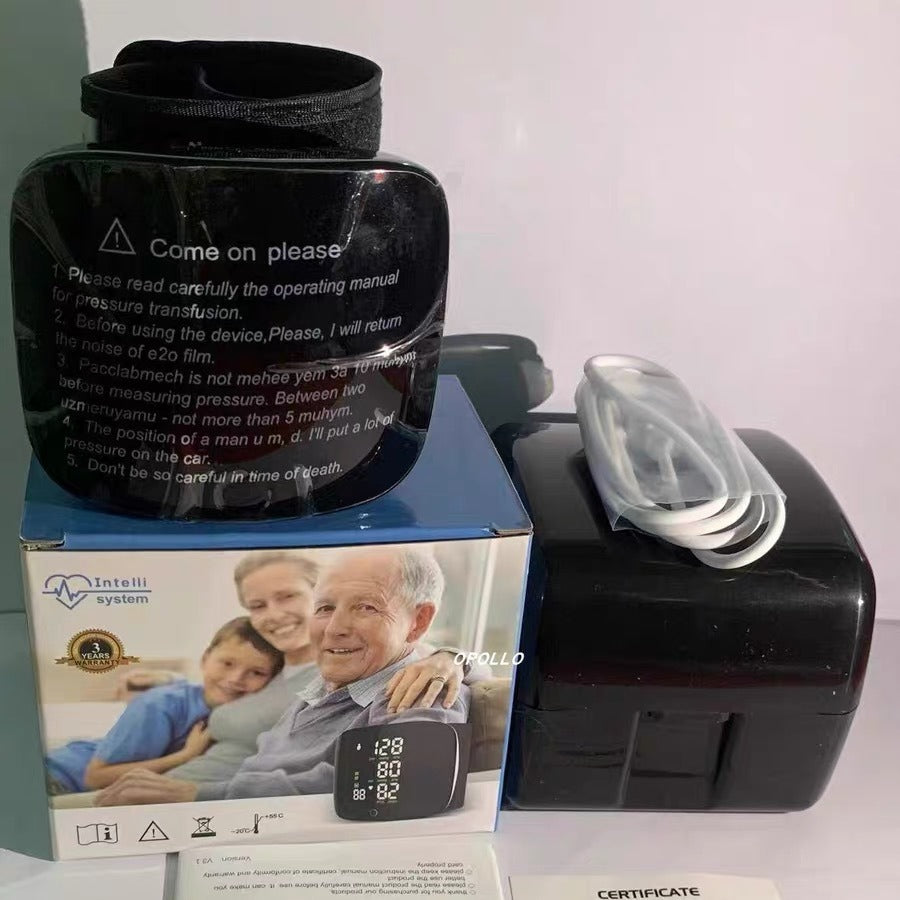 Wrist Sphygmomanometer Rechargeable Blood Pressure Meter Wrist Blood Pressure Eter Smart Touch Screen Blood Pressure Meter Household Electronics