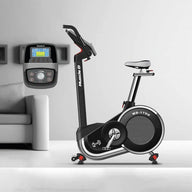 Light Commercial Upright Bike - Muscle D Fitness - LED Display - Heart Rate Monitor - Adjustable Seat - On Wheels for Easy Movement