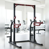 Compact Half Cage - Muscle D Fitness - Bar & Plate Storage and Dip Station Included