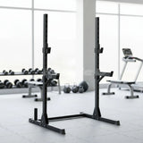 Compact Squat Stand - Muscle D Fitness - Adjustable Safety Guards - Vertical Bar Storage - Home Gym