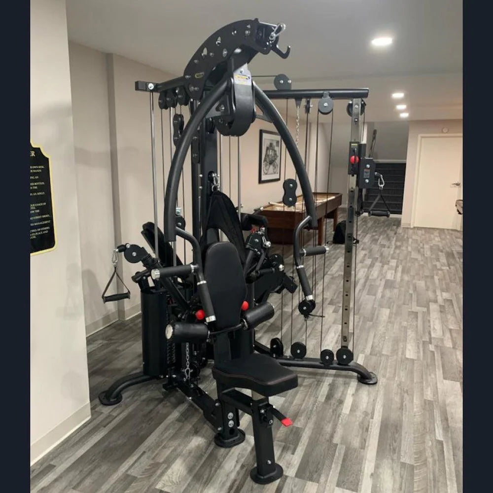 Megatron Corner Gym - Muscle D Fitness - Leg Extension/Leg Curl - Cable Fly - Functional Column - Chest Press - Seated Row - Lat Pulldown
