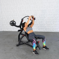 Excel Leverage Incline Pec Fly - Muscle D Fitness - Plate Loaded Chest - Piston Assisted Seat Adjustment