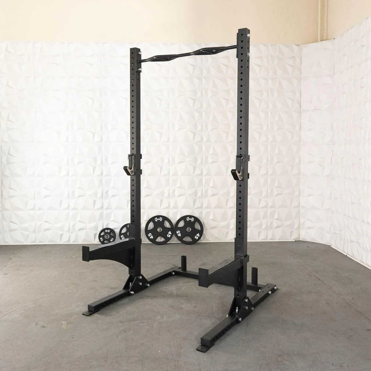 TGrip Commercial Squat Stand - 3x3 Steel - Functional Multi-Grip Pull-Up - Bar & Plate Storage - J-Hook