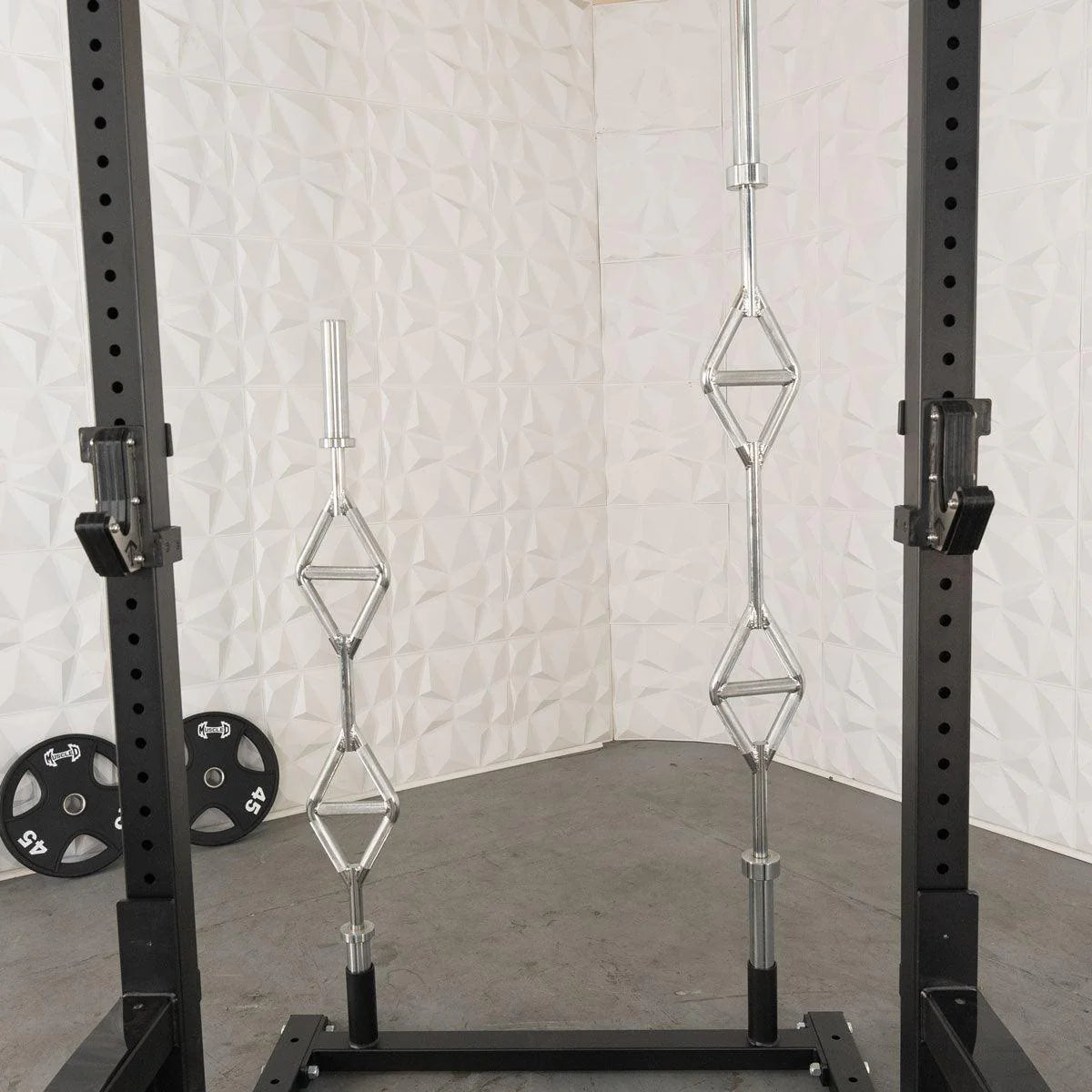 TGrip Commercial Squat Stand - 3x3 Steel - Functional Multi-Grip Pull-Up - Bar & Plate Storage - J-Hook