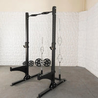 TGrip Commercial Squat Stand - 3x3 Steel - Functional Multi-Grip Pull-Up - Bar & Plate Storage - J-Hook