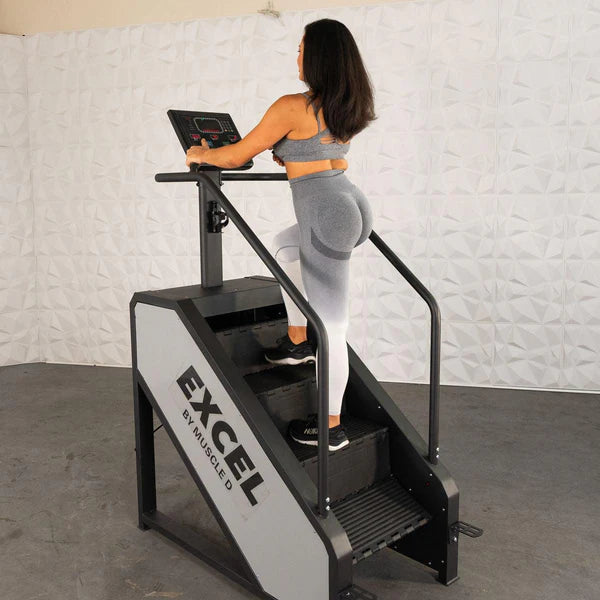 Light Commercial Stair Climber - Muscle D Fitness - Stepmill - LED Display - Heart Rate Monitor - Heavy Duty Chain Drive