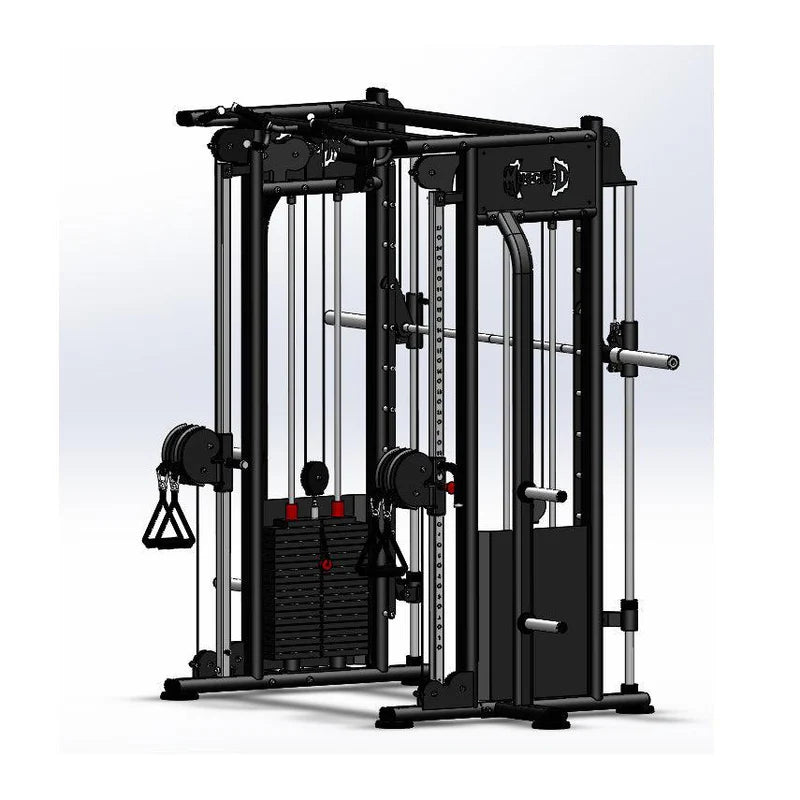 Muscle D Fitness Dual Adjustable Pulley Smith Combo – Full Body Trainer
