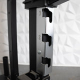 Deluxe Half Rack - Muscle D Fitness - Heavy Duty - Adjustable Safety Bars - Pull Up - Vertical Olympic Bar Storage