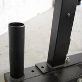 Deluxe Half Rack - Muscle D Fitness - Heavy Duty - Adjustable Safety Bars - Pull Up - Vertical Olympic Bar Storage