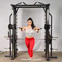 Muscle D Fitness Dual Adjustable Pulley Smith Combo – Full Body Trainer