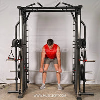 Muscle D Fitness Dual Adjustable Pulley Smith Combo – Full Body Trainer