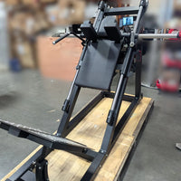 Excel Open Linear Bearing Hack Squat - Muscle D Fitness - Plate Load Squat Machine - Plate Storage Pegs - Adjustable Foot Plate