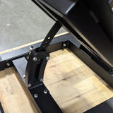 Excel Open Linear Bearing Hack Squat - Muscle D Fitness - Plate Load Squat Machine - Plate Storage Pegs - Adjustable Foot Plate