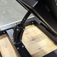 Excel Open Linear Bearing Hack Squat - Muscle D Fitness - Plate Load Squat Machine - Plate Storage Pegs - Adjustable Foot Plate