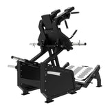 Excel Glute Line Hack Squat / Front Squat - Muscle D Fitness - Plate Load Squat Machine - Counter Balanced - Plate Storage Pegs