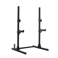 Compact Squat Stand - Muscle D Fitness - Adjustable Safety Guards - Vertical Bar Storage - Home Gym