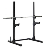 Compact Squat Stand - Muscle D Fitness - Adjustable Safety Guards - Vertical Bar Storage - Home Gym