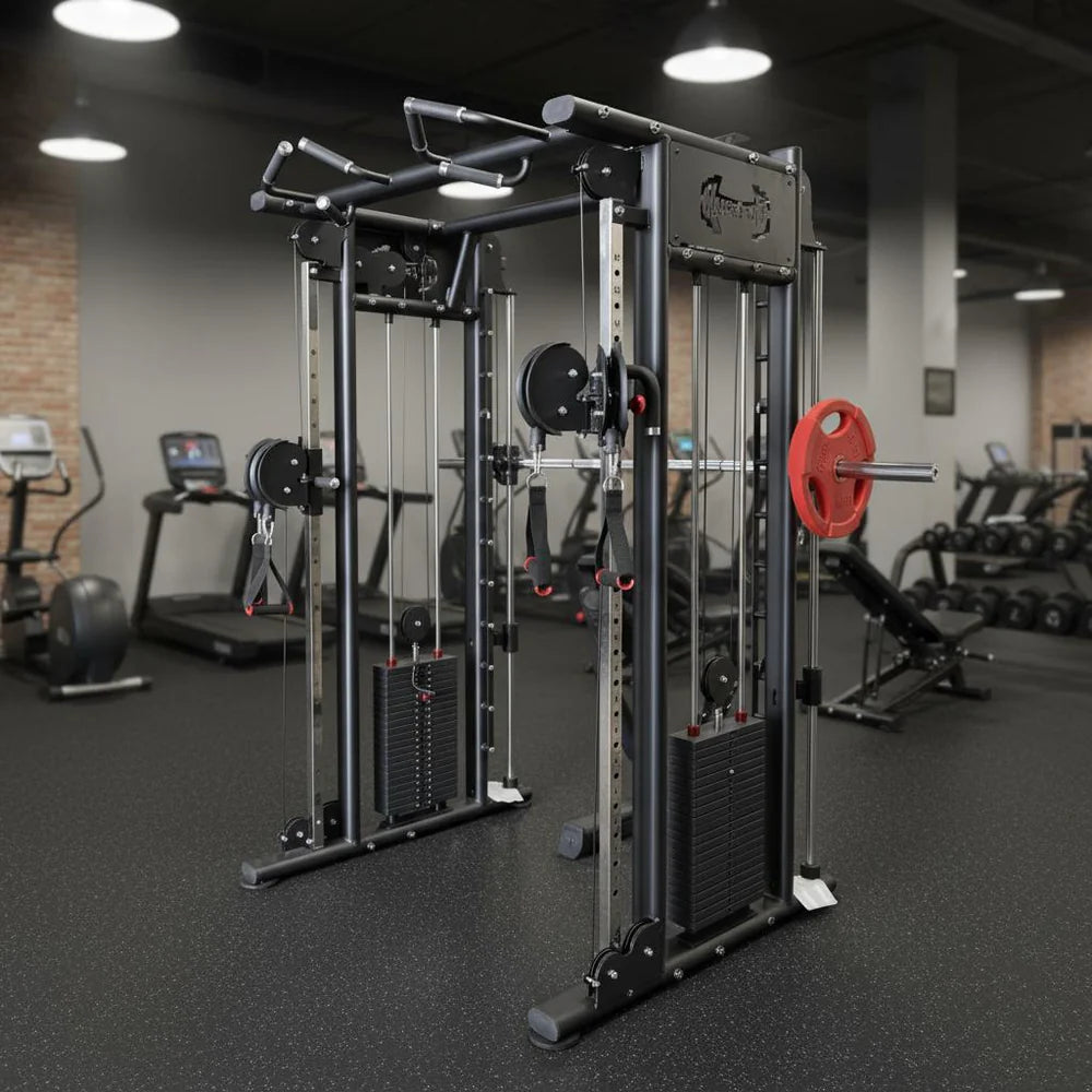 Muscle D Fitness Dual Adjustable Pulley Smith Combo – Full Body Trainer