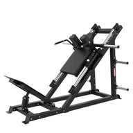 Excel Open Linear Bearing Hack Squat - Muscle D Fitness - Plate Load Squat Machine - Plate Storage Pegs - Adjustable Foot Plate