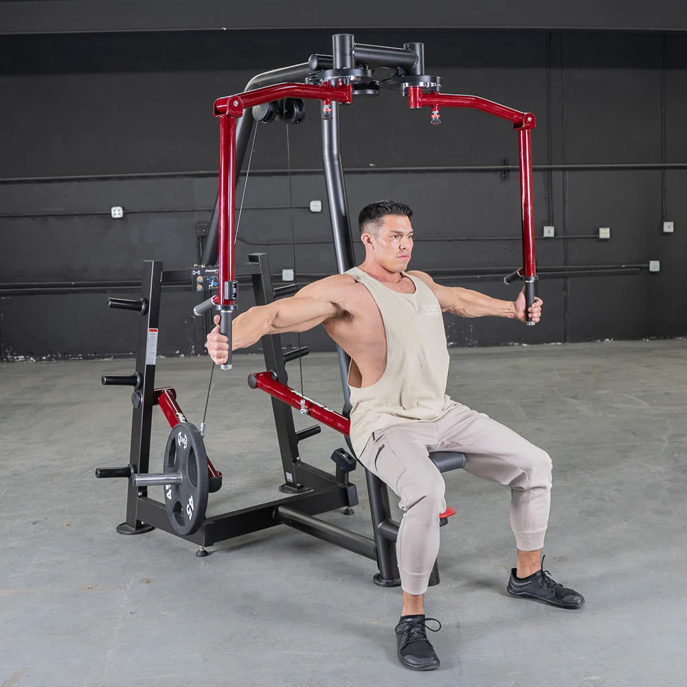 Power Leverage V2 Seated Pec Fly / Rear Delt Combo - Plate Loaded - Weight Storage Included
