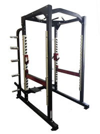 Power Cage - Muscle D Fitness - Commercial Squat Rack - Functional Pull-Up Bar - 10 Weight Storage Pegs - Power Rack