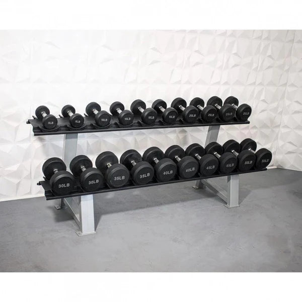 Pro Rubber Dumbbells - Muscle D Fitness - High Quality Knurled Handles