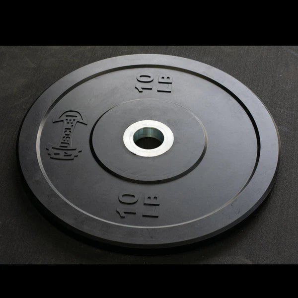 Pro Bumper Training Plates with Center Steel Hub - Muscle D Fitness - Virgin Rubber