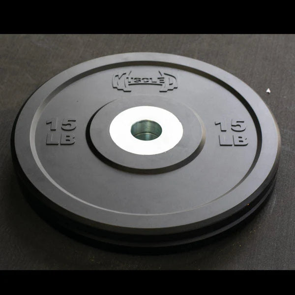 Pro Bumper Training Plates with Center Steel Hub - Muscle D Fitness - Virgin Rubber