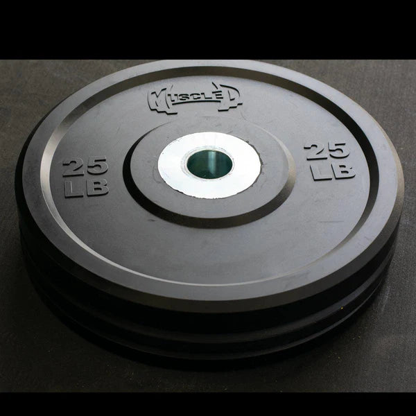 Pro Bumper Training Plates with Center Steel Hub - Muscle D Fitness - Virgin Rubber
