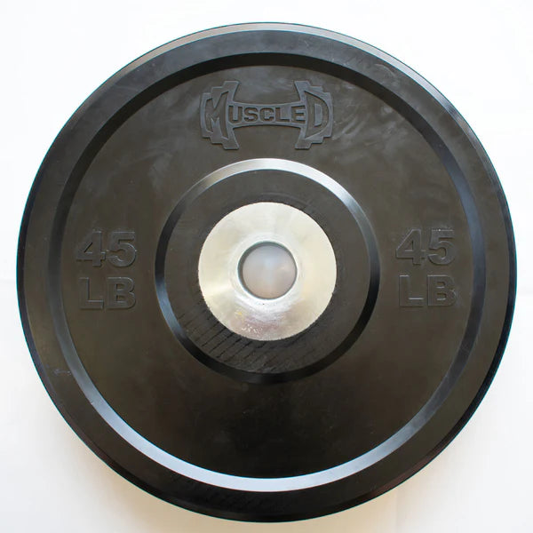 Pro Bumper Training Plates with Center Steel Hub - Muscle D Fitness - Virgin Rubber
