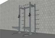 TGrip Commercial Half Rack - 3x3 Steel - Functional Multi-Grip Pull-Up - Bar & Plate Storage - J-Hooks