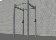 TGrip Basic Commercial 4 Post Rack - 3x3 Steel - Functional Multi-Grip Pull-Up - Sandwich Style J-Hooks