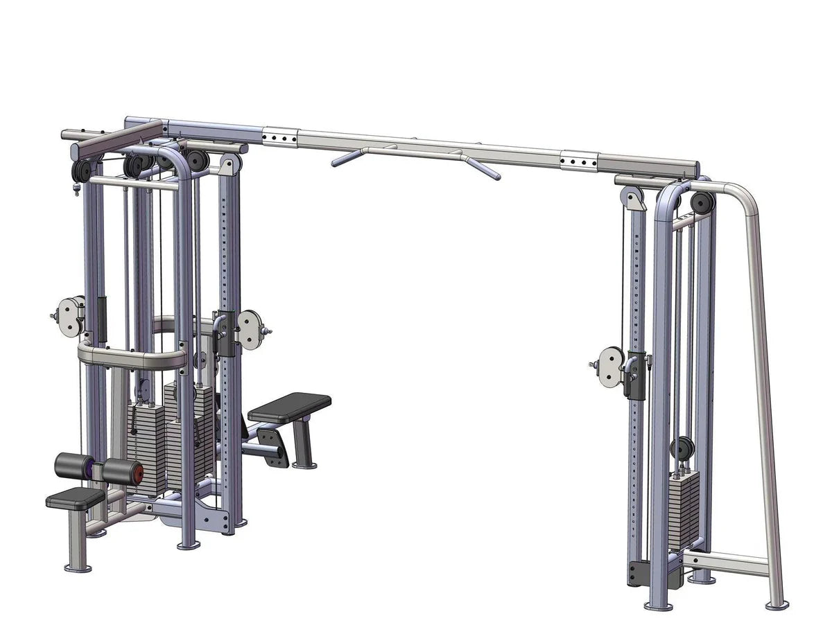 5 Stack Megatron Deluxe Jungle Gym 3 Colors - Muscle D Fitness - Commercial-Grade , Lat Pull, Low Row, Functional Column