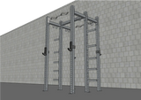 TGrip Commercial Double Half Rack - 3x3 Steel - Functional Multi-Grip Pull-Up - Integrated Plate Storage - J-Hooks