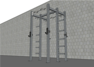 TGrip Commercial Double Half Rack - 3x3 Steel - Functional Multi-Grip Pull-Up - Integrated Plate Storage - J-Hooks