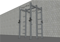 TGrip Commercial Double Half Rack - 3x3 Steel - Functional Multi-Grip Pull-Up - Integrated Plate Storage - J-Hooks