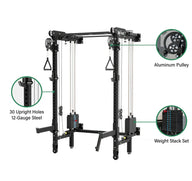 Major Fitness F35 Pro Wall-Mount Folding All-In-One Power Rack Home Gym