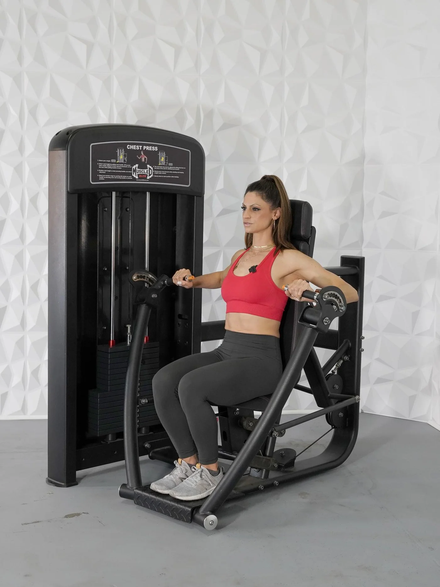 Elite Selectorized Chest Press - Muscle D Fitness - Commercial Grade - Adjustable Seat - Pin Selectorized