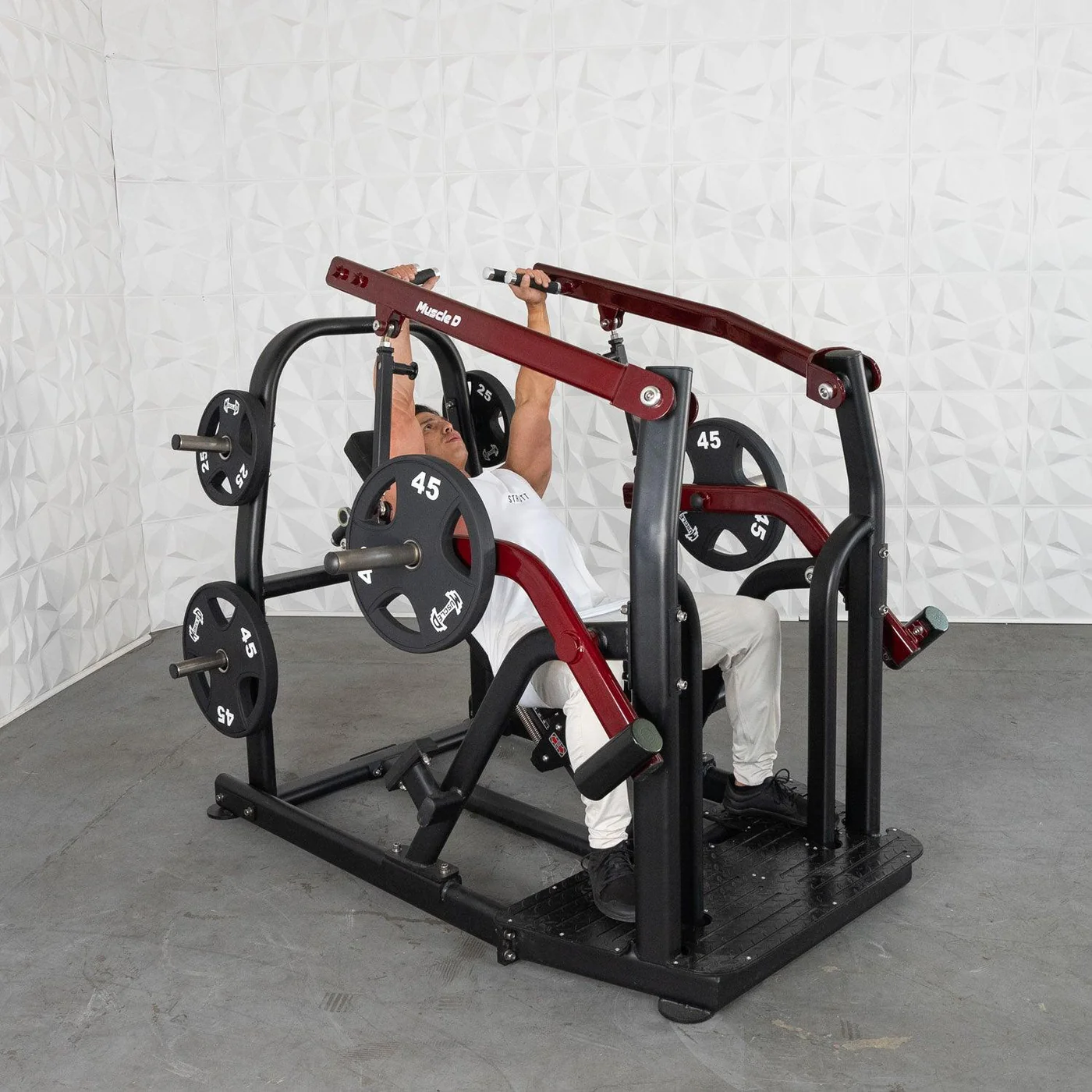 Pro Strength Incline Chest / Shoulder Press - Muscle D Fitness - Adjustable - Plate Loaded - Pec Delt Training